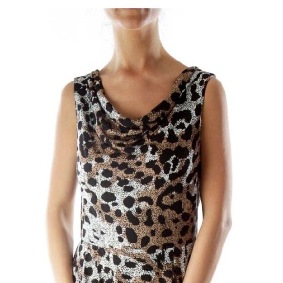 Banana Republic Black Brown Printed Dress - Picture 2 of 3